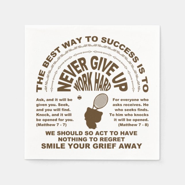 Guardanapo De Papel Nunca desistir (tênis) (Frente)