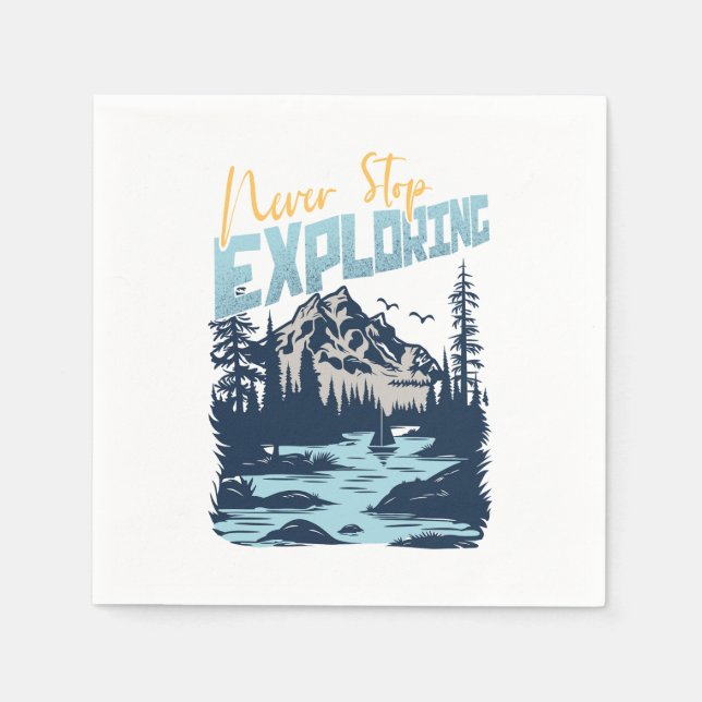 Guardanapo De Papel Nunca Pare de Explorar - Aventura Natureza (Frente)
