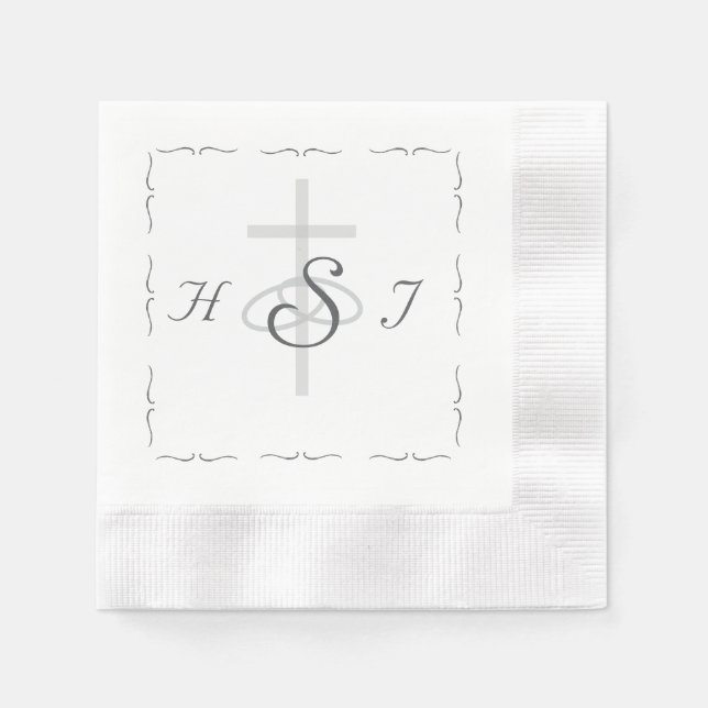 Guardanapo De Papel Nuptial Grace Catholic Wedding Paper Napkin (Frente)
