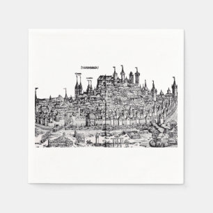 Guardanapo De Papel Nuremberg Cidade medieval na Alemanha