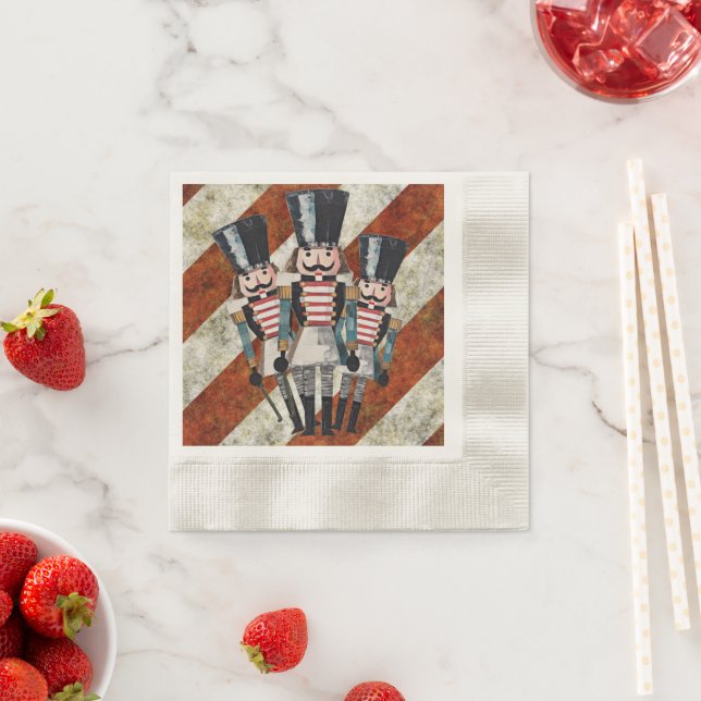 Guardanapo De Papel Nutcracker Soldiers Stripes  (Insitu)