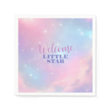 Nuvens Cósmicas Pastel Etéreas Rosa Azul Estrelado