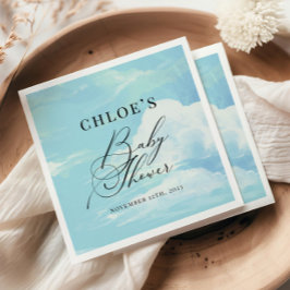 Guardanapo De Papel Nuvens de Céu Azul chá de fraldas