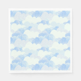 Guardanapo De Papel Nuvens de Chuva Azul