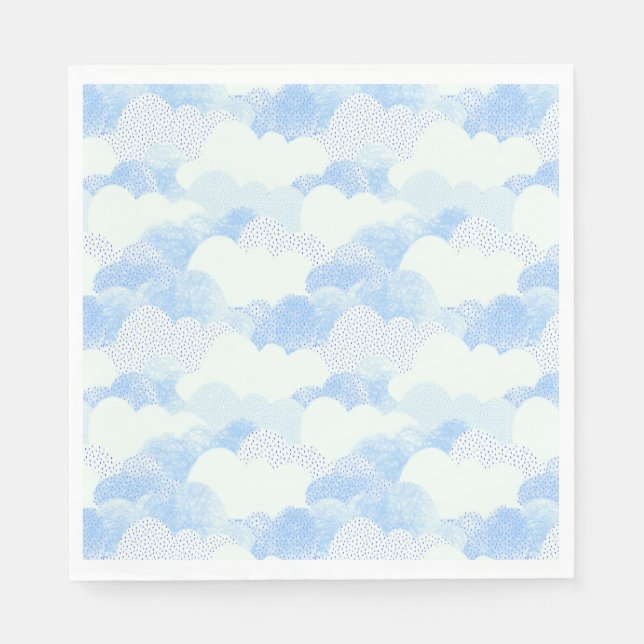 Guardanapo De Papel Nuvens de Chuva Azul (Frente)