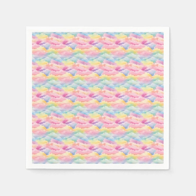 Guardanapo De Papel Nuvens de Pastel em Aquarela (Frente)