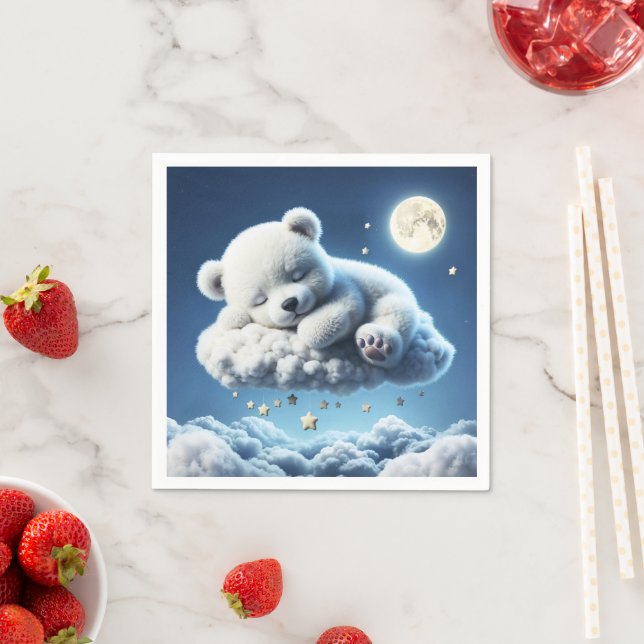 Guardanapo De Papel Nuvens de ursos sonhando sonho animal (Insitu)