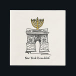 Guardanapo De Papel NYC Hanukkah Washington Square Arch Menorah<br><div class="desc">Napkins apresenta uma ilustração original de um marco clássico de Nova Iorque, o Washington Square Arch, "vestido" para a temporada de festas! Esta ilustração Chanukah também está disponível em outros produtos. Não vê o que está procurando? Precisa de ajuda para a personalização? Entre em contato com Rebecca para ter algo...</div>