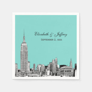 Guardanapo De Papel NYC Skyline 01 Etchd DIY BG Coloração Casamento