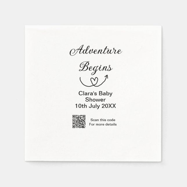 Guardanapo De Papel O Adventure inicia a verificação do chá de fraldas (Frente)