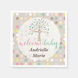 Guardanapo De Papel O Amor Com Chá de fraldas Personalizado Cresce Em