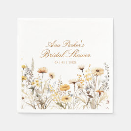 Guardanapo De Papel O Amor De Flor Selvagem Elegante Está Em Chá de pa