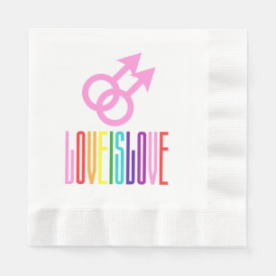 Guardanapo De Papel O Amor é Amor Sinal de Relacionamento Gay Arco-íri