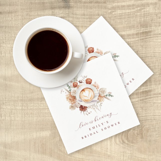 Guardanapo De Papel O amor é criar Chá de panela Floral Boho Rustico (Criador carregado)