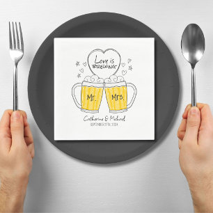 Guardanapo De Papel O Amor É Criar Óculos De Cerveja Desenhados À Mão