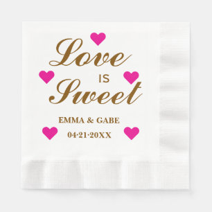 Guardanapo De Papel O amor é doce, personalizado, monograma de casamen