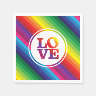 Guardanapo De Papel O AMOR É tipografia do ponto das cores do