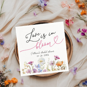 Guardanapo De Papel O Amor Está em Flor - Chá de Noiva com Flores Silv