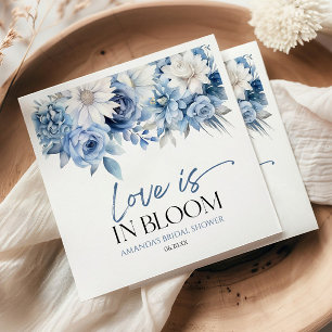 Guardanapo De Papel O Amor Está em Flor Pó Azul Floral Chuveiro de Noi