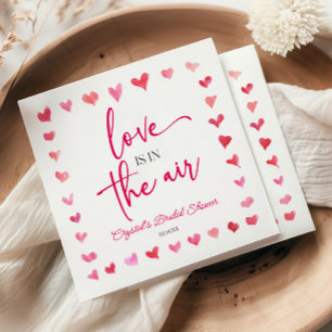 Guardanapo De Papel O Amor Está No Ar Corações Vermelhos e Rosas Chá d