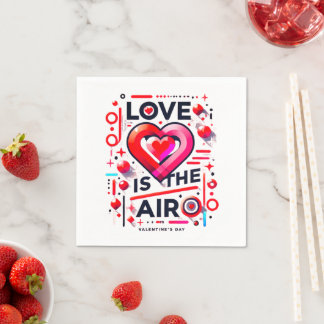 Guardanapo De Papel "O amor está no ar | Dia de os namorados moderno
