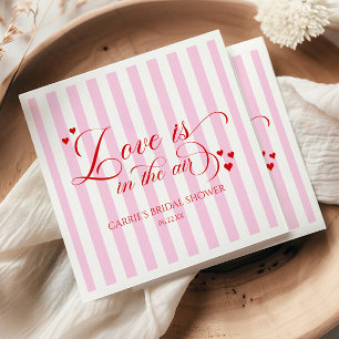 Guardanapo De Papel O Amor Está No Ar Rosa Corações Vermelhos Chá de N