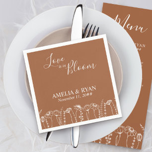 Guardanapo De Papel O amor está no Casamento de Desenhos de Flor Lara