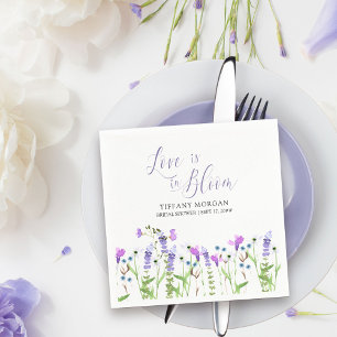 Guardanapo De Papel O amor está no Chá de panela de Flor Selvagem Roxo