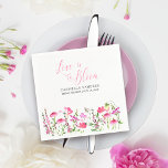Guardanapo De Papel O amor está no Chá de panela de flor silvestre cor<br><div class="desc">O amor está nos guardanapos de chá de panela de Flor Selvagem para personalizar com delicada borda floral de bonito flores cor-de-rosa. Chá de panela é escrito em caligrafia elegante. Design feminina macia com flores silvestres de cor aquática delicadas e láteas em tons de rosa. A natureza inspirou design botânica...</div>