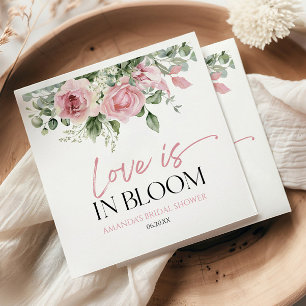 Guardanapo De Papel O Amor Está No Chá de panela Floral De Rosa Rosa C