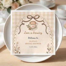 O amor está preparando café Floral Vintage Persona