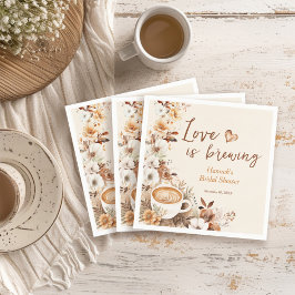 Guardanapo De Papel O Amor está Preparando o Chá de Noiva de Café