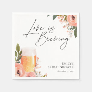 Guardanapo De Papel O Amor pela Cerveja está Fermentando Chá de Noiva