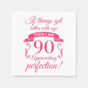 Guardanapo De Papel o aniversário do 90, 90 anos velho, engraçado,