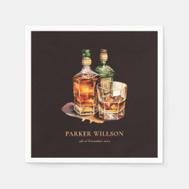 Guardanapo De Papel O aniversário dos Homens Whisky Personalizado