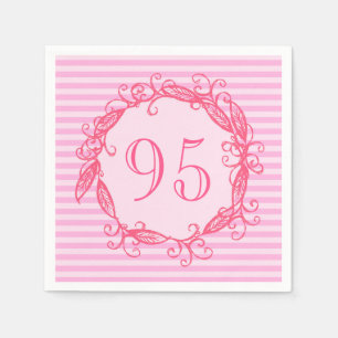 Guardanapo De Papel O aniversário Swirly cor-de-rosa bonito das