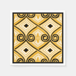 Guardanapo De Papel O art deco faz Persia (amarelo e o preto)