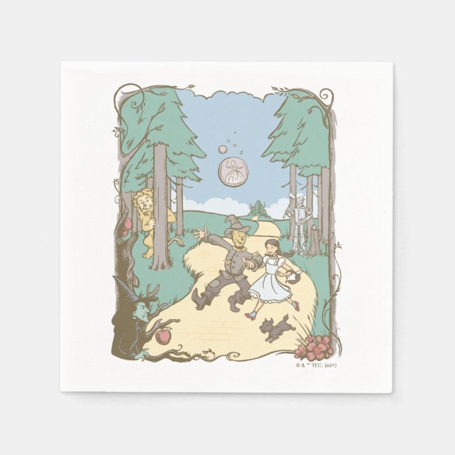 Guardanapo De Papel O Assistente De Oz™ | Storybook Yellow Brick Road (Frente)