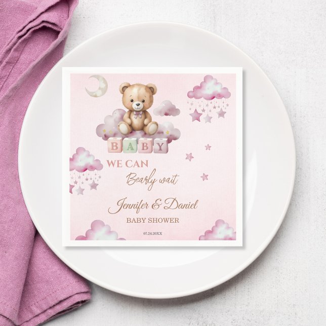 Guardanapo De Papel O Barco Sonhoso Rosa Maciço Bloqueia Chá de Menina (Criador carregado)