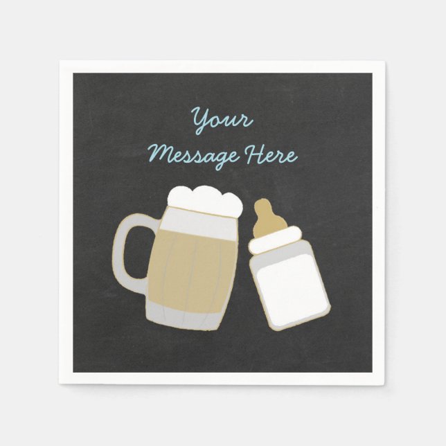 Guardanapo De Papel O Bebê Azul Está Fazendo Chá de fraldas (Frente)