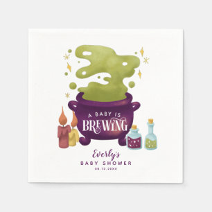 Guardanapo De Papel O Bebê Está Fazendo Chá de fraldas De Halloween