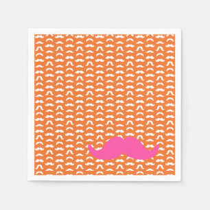 Guardanapo De Papel O bigode colorido estila laranja cor-de-rosa-laran