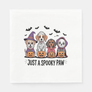 Guardanapo De Papel O Cachorro Halloween É Apenas Uma Pata Estranha