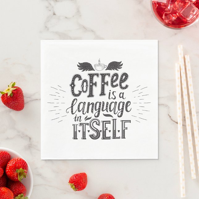 Guardanapo De Papel O Café É Uma Linguagem Em Si (Criador carregado)