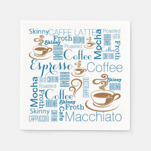 Guardanapo De Papel O café nomeia o marrom azul
