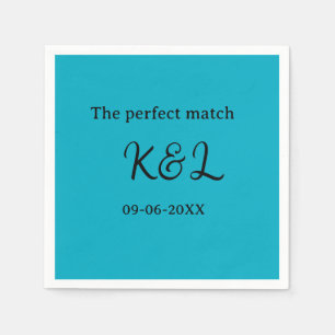 Guardanapo De Papel O casal perfeito nome letra data azul sim