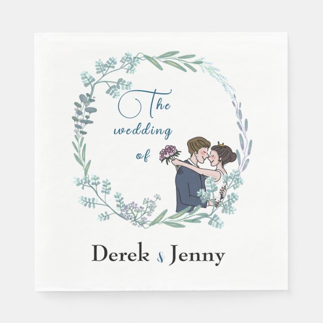 Guardanapo De Papel O casamento de amantes azuis (Frente)