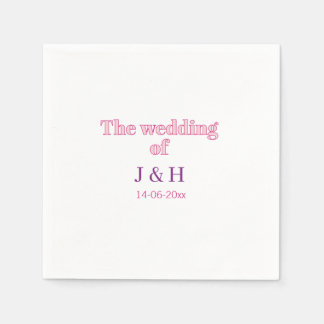 Guardanapo De Papel O casamento do casal nome letra inicial data