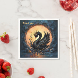 Guardanapo De Papel O Cisne Obsidiano da Graça ao Luar.