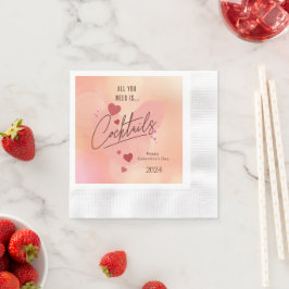 Guardanapo De Papel O coquetel personalizado do dia galentino Napkins